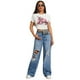 thumbnail image 5 of Jeans de Pierna Ancha Rotos - Color Azul azul M, 5 of 5