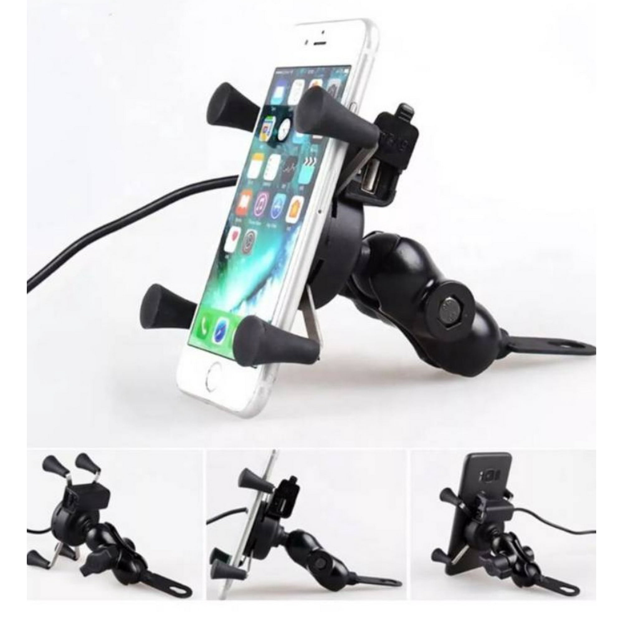 Tomasstore - Porta Celular Para Moto Soporte Tipo X Con Cargador Usb Rc