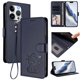 thumbnail image 2 of Funda Billetera con Relieve de Gato para iPhone 15 Pro, Azul, 2 of 6