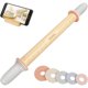 thumbnail image 1 of Geesta Adjustable Wood Rolling Pin with 5 Thickness Rings, P, 1 of 3