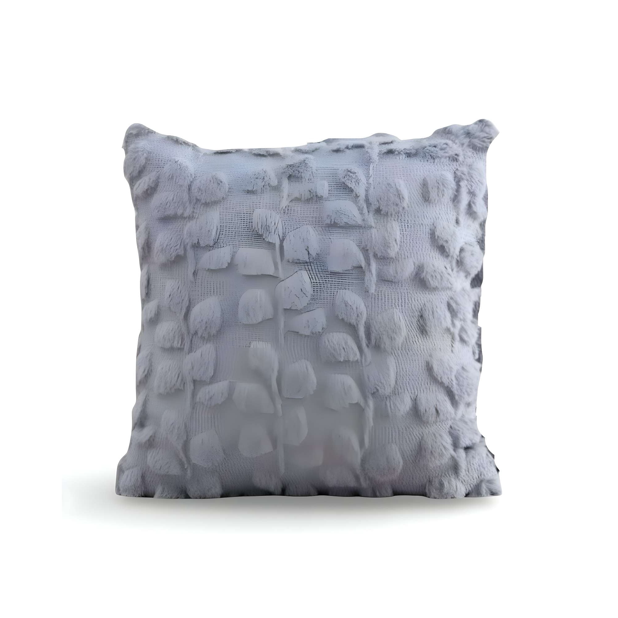 Genérico - Juego De 2 Fundas Peluda Diseño Hojas Morado