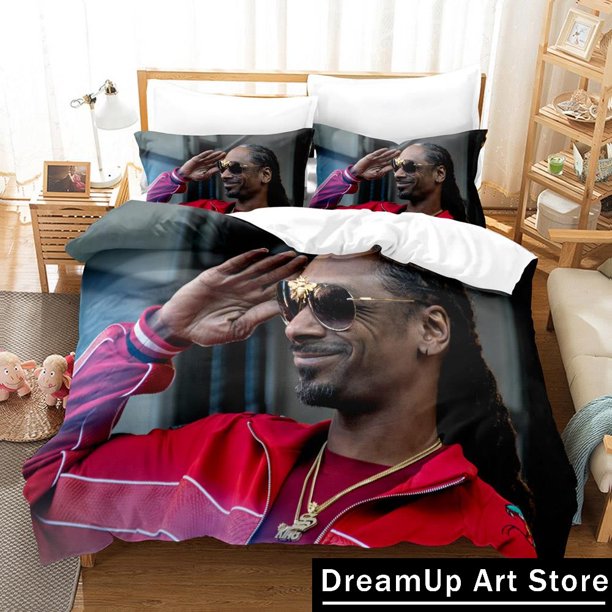 Snoop Dogg Bedding Set Quilt Cover Bed Cover with Pillowcase Boys Adult Home Textile3-Piece Bedding Set (1 Duvet Cover + 3338 Pillow Shams) Bed Sheets