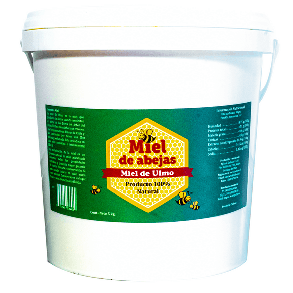 Miel De Ulmo Pura De Abejas 5 Kg. Directo Del Apicultor.