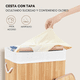 thumbnail image 4 of Canasto Cesta Ropa Sucia Rectangular Bambu Plegable Con Tapa, 4 of 6
