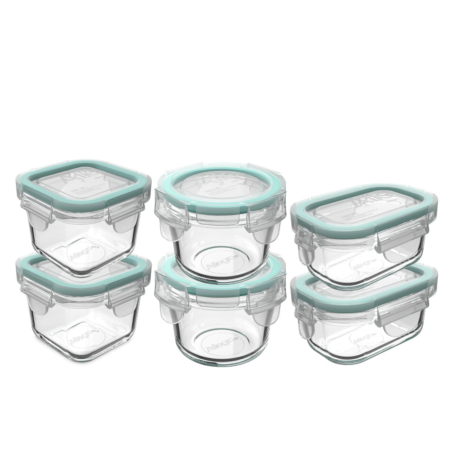 Set 6 Contenedores Hermeticos Allegra Recipiente De Vidrio