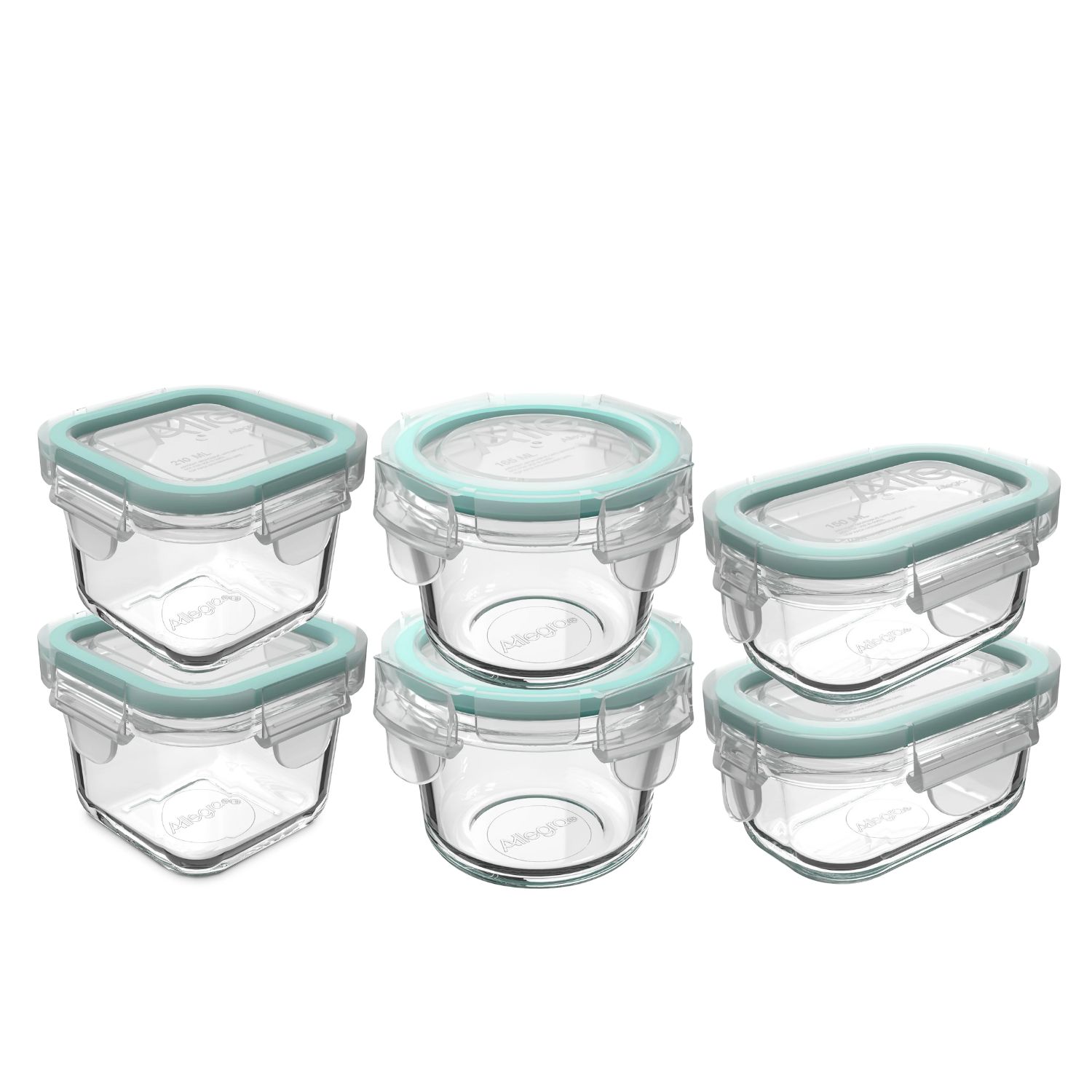 Set 6 Contenedores Hermeticos Allegra Recipiente De Vidrio