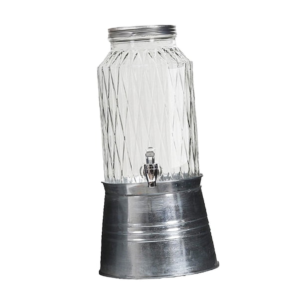 Recipiente de vidrio para jugo, jarra de gran capacidad para galletas, tarro de almacenamiento, tetera, botella, olla para bebidas frías y calientes, B