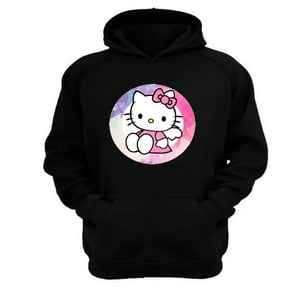 Genérico - Polerón Canguro Gatita Kitty Negro Talla Xl Unisex