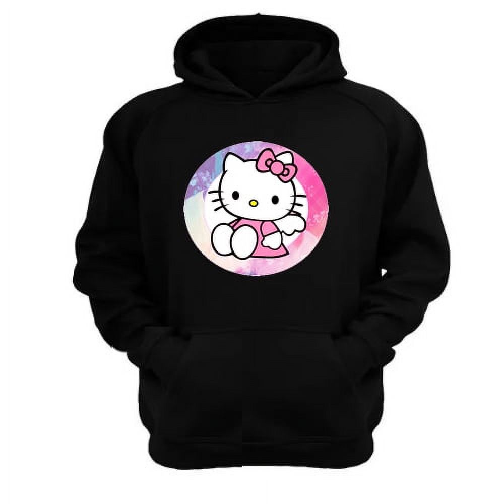 Genérico - Polerón Canguro Gatita Kitty Negro Talla Xl Unisex