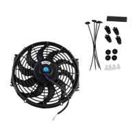 Ioensy - Ventilador De Radiador De Refrigeración, Pieza De Hoja Curva, Accesorios Universales, Ventilador De Rendimiento De 9 Pulgadas, 12V80W