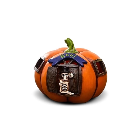 Calabaza con Esqueleto y Luz LED 16 x 16 x 13 cm Halloween - Frank & Mortis