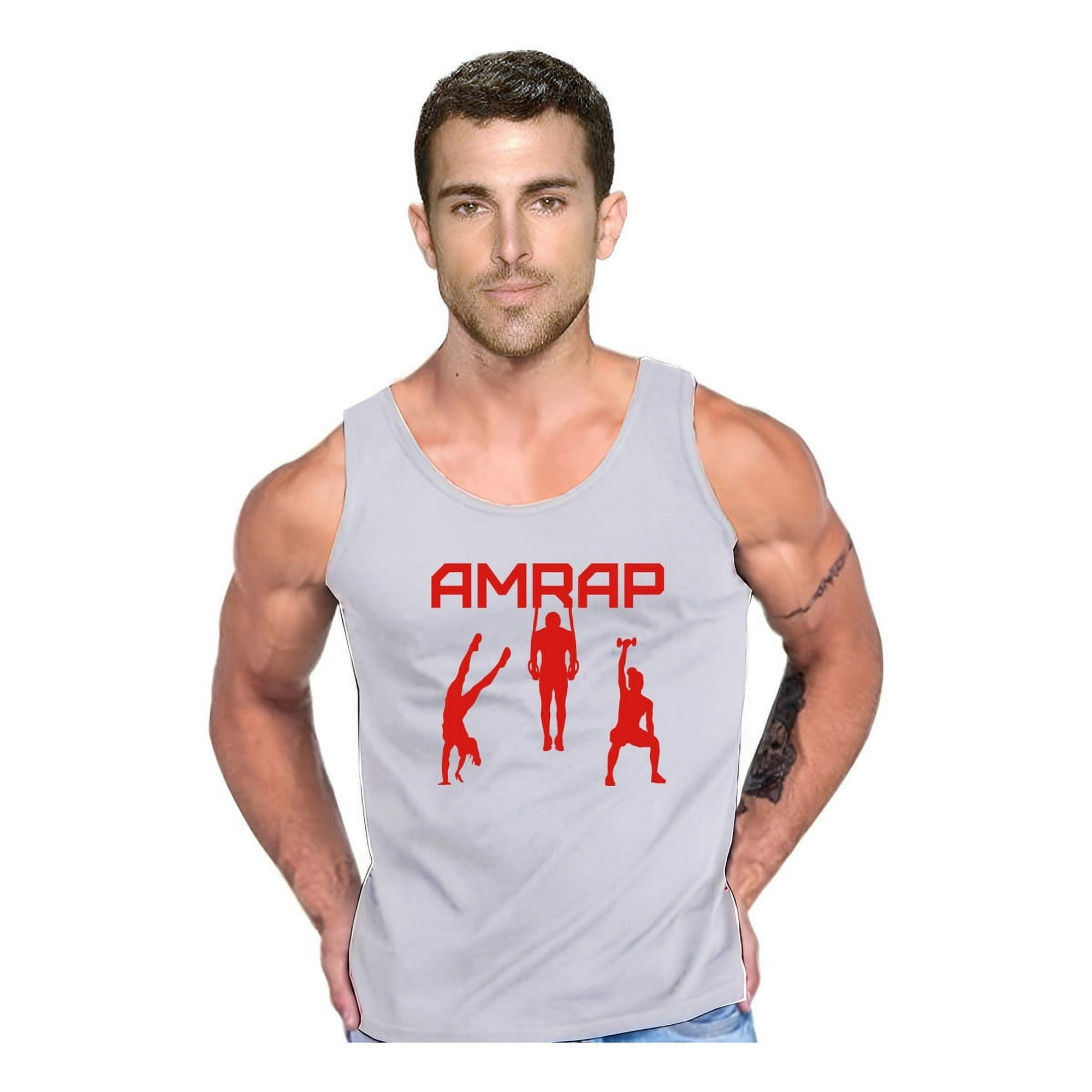 Persodesign - Polera Amrap Crossfit Lover Tank Musculosa Wod Deporte Talla 2xl Gris Hombre