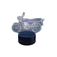 Lelumania - Lampara Ilusion 3D Moto Clásica De 7 Colores, Base Touch