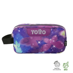 Estuche Escolar Multiuso Niña Escuadra Glitter Morado Totto