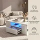 thumbnail image 2 of Mesa De Centro Con Luz 2 Cajones Living 95x55x37cm Brillante Color Blanco, 2 of 8