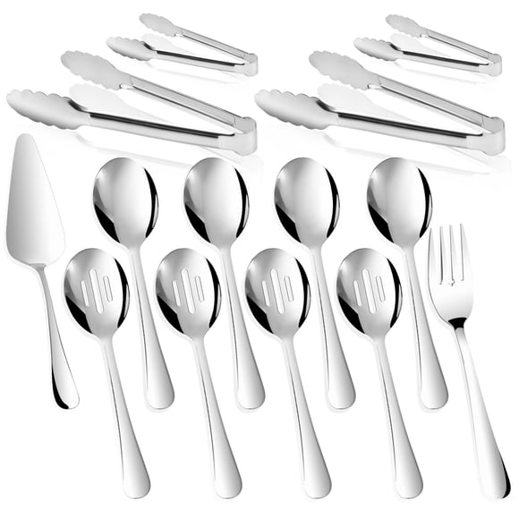 Juego de 14 Utensilios para Servir Gisly de Acero Inoxidable 22 cm