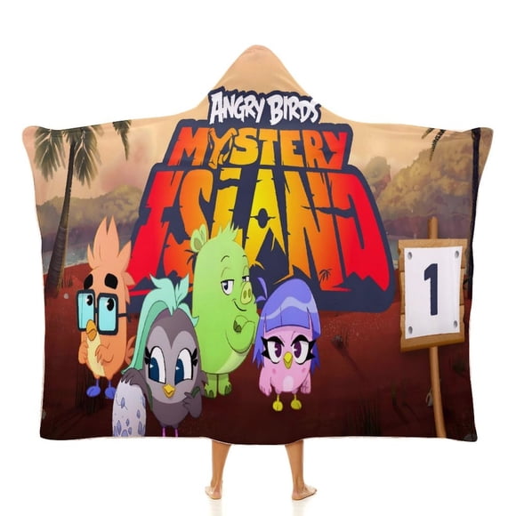Manta Capa Con Capucha Angry Birds Isla Misteriosa Desmarcar 100x130cm