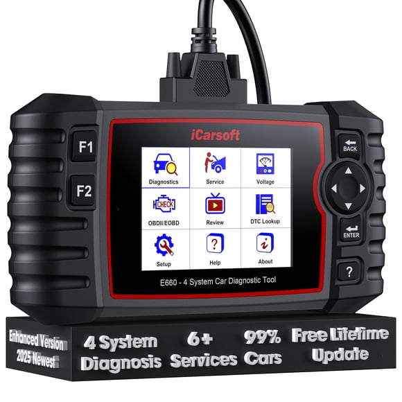 Escáner OBD2 iCarsoft E660 lector de códigos de 4 sistemas