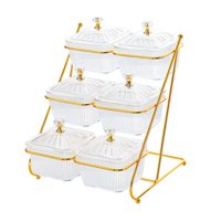 Bothyi - Recipiente De Almacenamiento De Frutos Secos De 3 Niveles Bandeja Para Frutos Secos Para Magdalenas Frutos Secos Caramelos Transparente