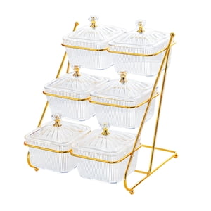 Bothyi - Recipiente De Almacenamiento De Frutos Secos De 3 Niveles Bandeja Para Frutos Secos Para Magdalenas Frutos Secos Caramelos Transparente