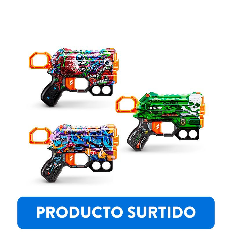 Lanzadores Lanza Dardos Menace Skins 8 Dardos X-Shot