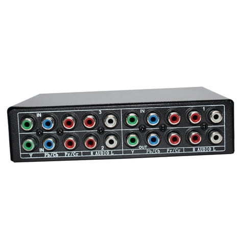 Magideal - Selector De Caja De Interruptor De Video Av De Componente De Salida , Convertidor De Interruptor De Sonido De Video Compuesto 3 Rca Av Switcher
