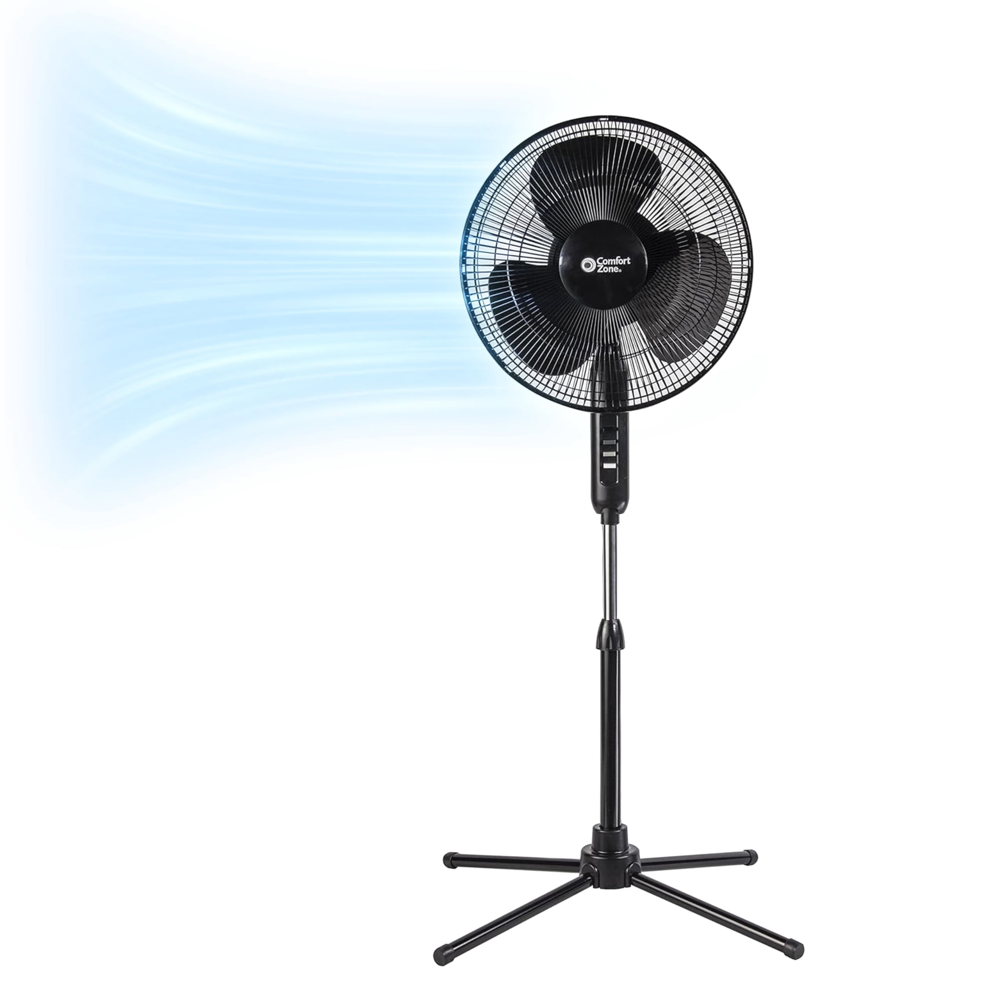 Ventilador De Pedestal Comfort Zone Czst161btebk 40-120 Cm, 3 Velocidades