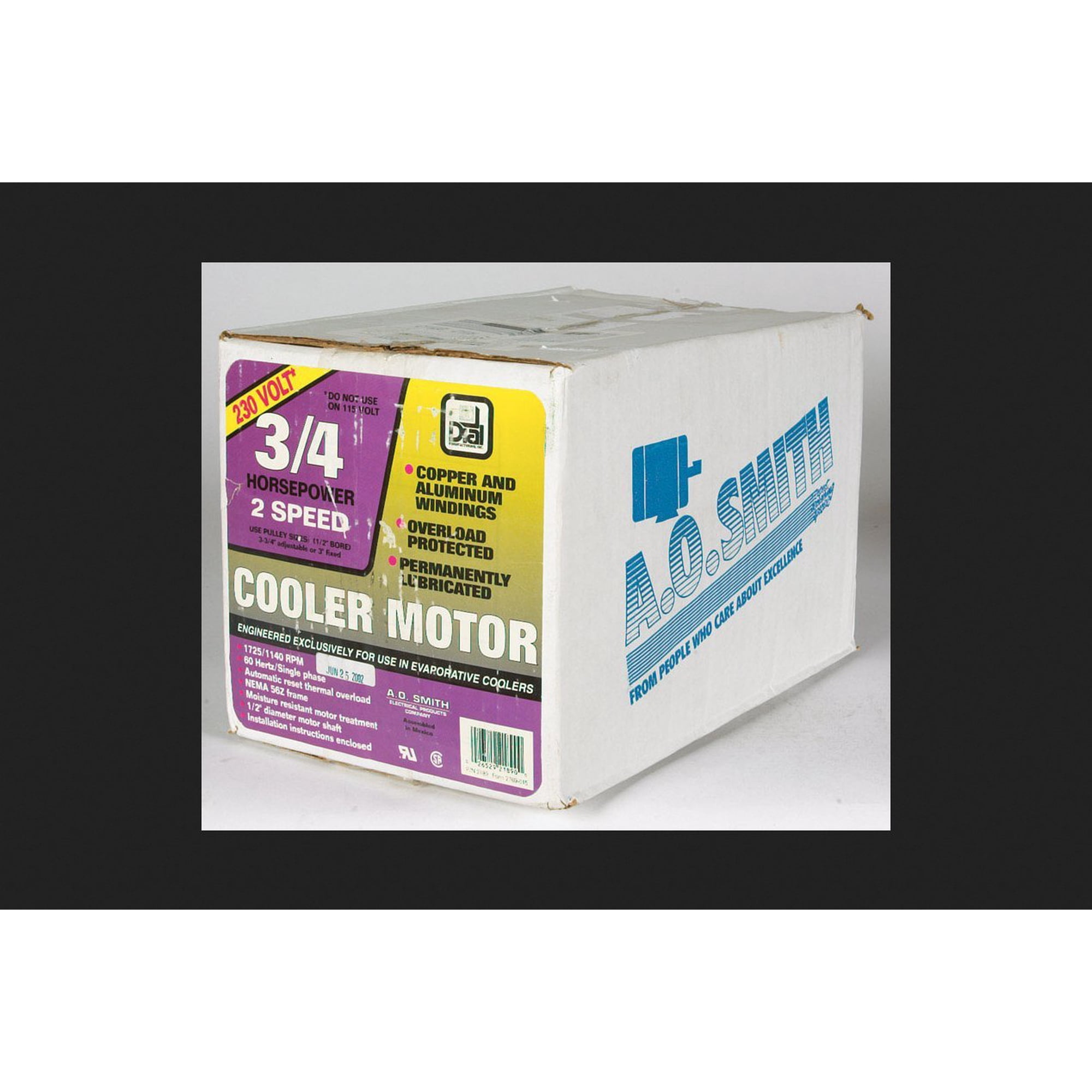 Dial De Motor Enfriador De 3/4 Hp, 2 Velocidades Y 230 V Con Eje De 1/2 Pulgada De Diámetro