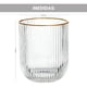 thumbnail image 5 of Set 6 Vasos Vidrio Borde Dorado Vaso Whiskero Acanalado 250ml Transparente, 5 of 7
