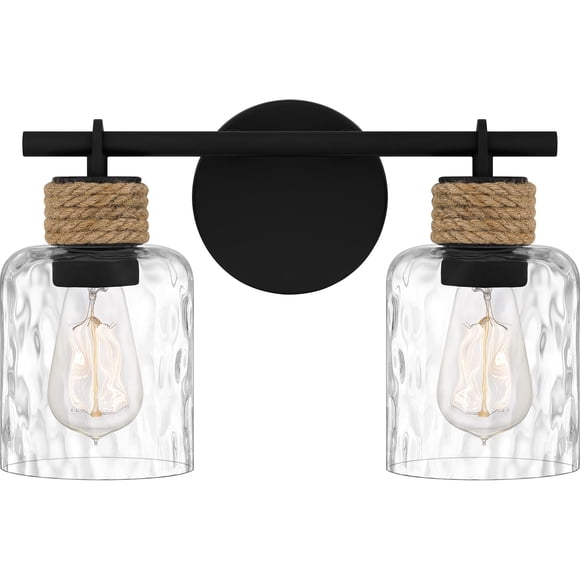 Lámpara de tocador Quoizel 37 cm negro mate 2 luces