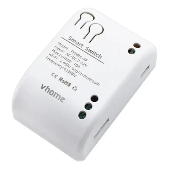 Interruptor Inteligente Wifi + RF Vhome (7-32V / USB 5V) para Portones y Chapas Eléctricas.