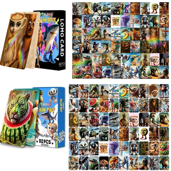 Juego de cartas coleccionables SNALXEWD Italian Brainrot con pegatinas