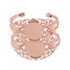 thumbnail image 1 of 2 unids en blanco bisel redondo cabujón ajuste diy pulsera brazalete oro rosa, 1 of 3