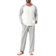 thumbnail image 2 of INSPIRE CHIC Conjunto de Pijama de 2 Piezas para Hombre con Camiseta de Manga Raglán y Pantalones de Estar M Gris Claro, 2 of 6
