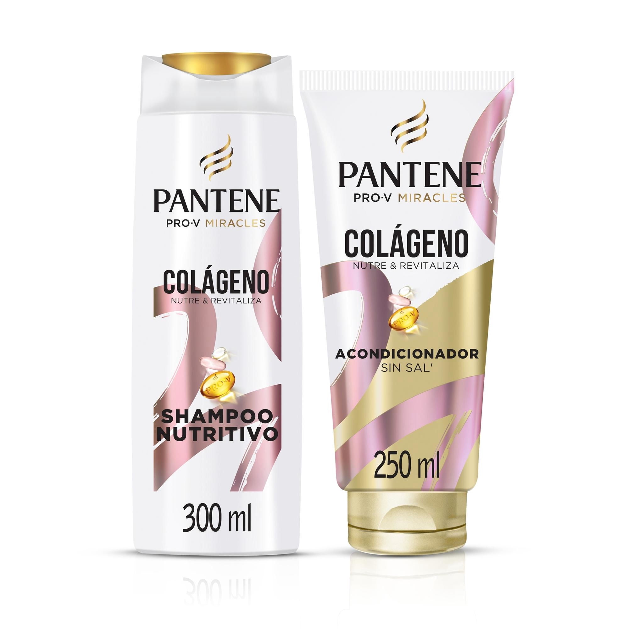 Shampoo Pantene y Acondicionador Pro-V Miracles Colageno Nutre y Revitaliza, 2 Un