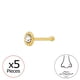 thumbnail image 1 of Piercing Plata 925 De Disco Redondo Para La Nariz, Trago,Helix Y Parte Superior De La Oreja Con Cristal Enchapado En Oro, 1 of 2