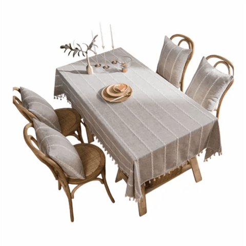 Genérico - Mantel Borla Algodón Rectangular 140X220