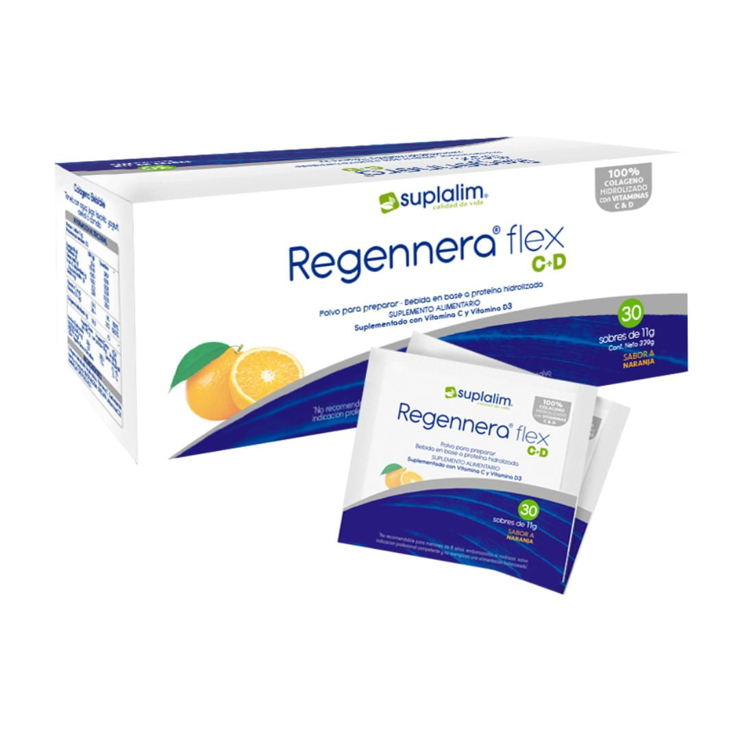 Suplalim - Regennera C+d Sachet – Colágeno Con Vitaminas C Y D Para Articulaciones Y Huesos