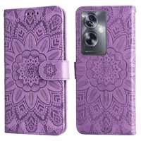 Funda Tipo Cartera Foxdock Para Oppo A79 5G , Diseño Girasol En Relieve, Cuero Pu, Cierre Magnético, Soporte Y Tarjetero