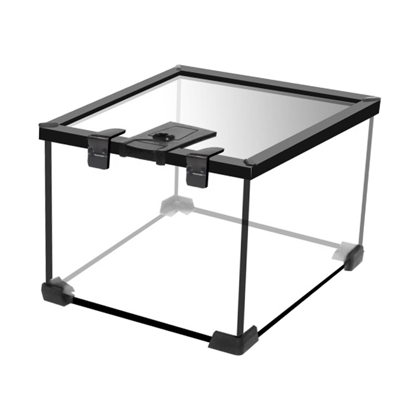 Magideal - Tanque De Acuario Terrario De Reptiles Con Tapa Antiescape Caja De Transporte Tanque De Vidrio Hábitat De Tortuga Para Cangrejos Ermitaños Terrapin