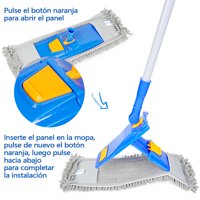 Mopa Azul Con Palo Telescópico 40 Cm Aileda Mopa Completa Microfibra Húmeda Y Seca