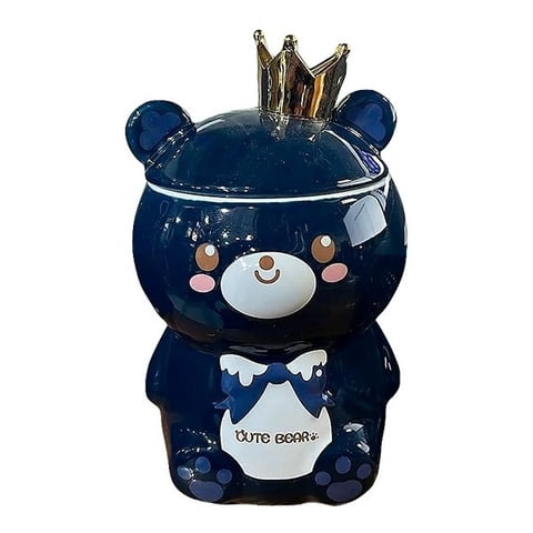 Genérico - Taza Te Vidrio Ceramica Cute Bear Cuchara Tapa 350Ml