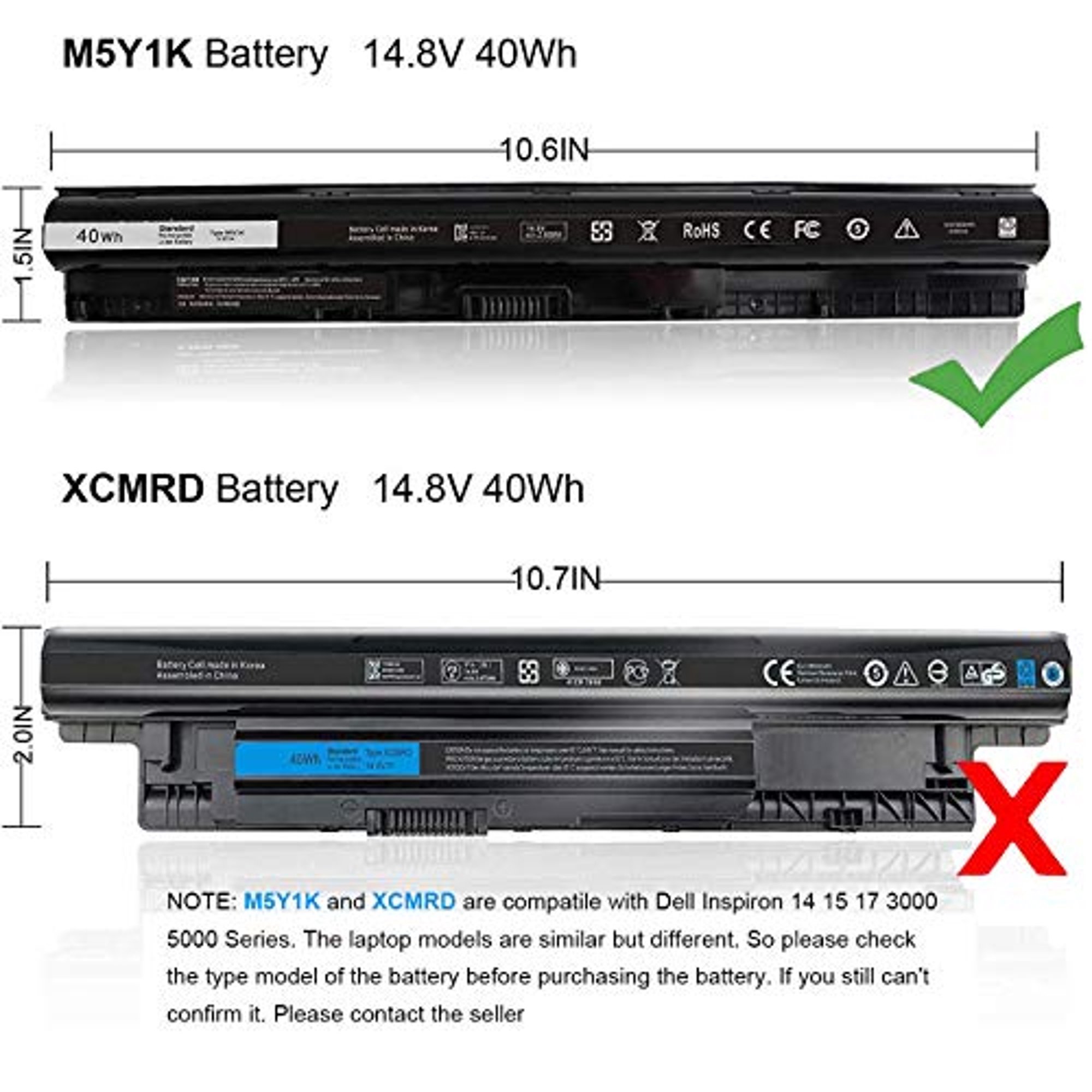 Batería 40wh 14.8v M5y1k Para Laptop Dell Inspiron 14 3000 Series 3451 Eafinesy