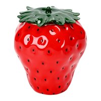 Bothyi - Tarro De Hojas De Té De Cerámica, Carrito De Té Con Forma De Fresa Para Mostrador, Casa De Té, Rojo