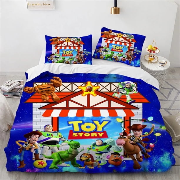 Cartoon Toy Story Buzz Lightyear Bedding Se, Toy Story Bedding Set for Kids Boys,Duvet Cover Decora Single Double Twin Siz Bed Sheets