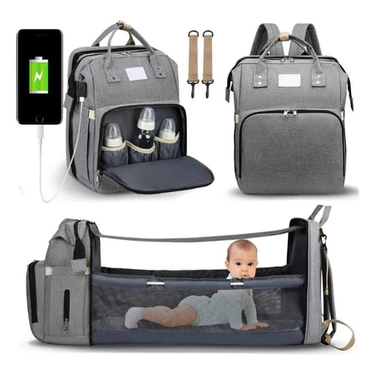 Pinkbuy - Mochila 3 En 1 Pañalera Cuna Y Mudador Portátil Para Bebés