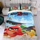 thumbnail image 4 of Pájaros Enojados Conjunto de sábanas temático, trío de piezas, cómodo y amigable con la piel, diseño único, regalo de decoración para el hogar para familiares, amigos y fans,140cm *210cm, 4 of 6