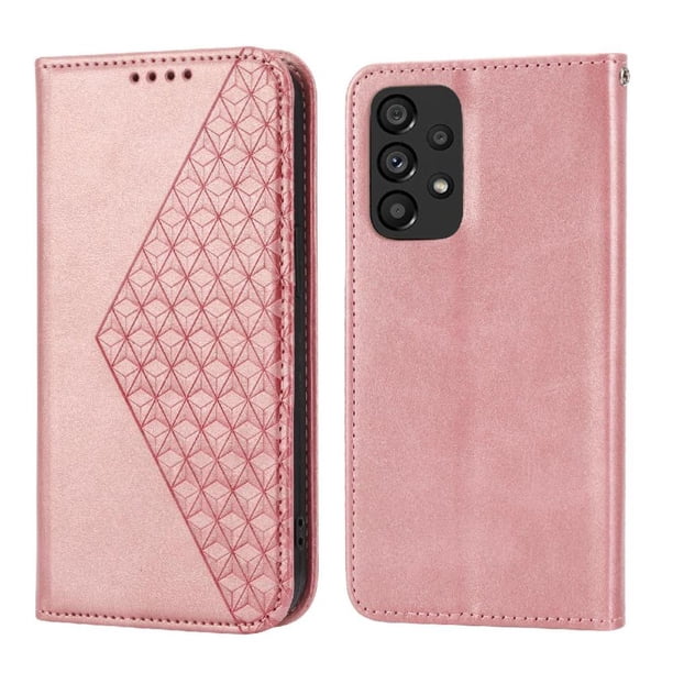 Funda Flip FOXDOCK para Samsung Galaxy A72 5G/4G , Estilo Billetera con Diseño Rombo, Correa de Mano y Soporte, Uso Diario