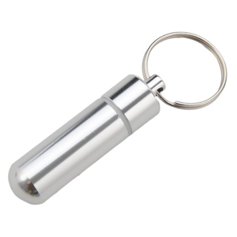 Magideal - Estuche Portátil Para Pastillas, Llavero, Botella De Almacenamiento De Aleación De Aluminio, Caja De Palillos De Dientes De Bolsillo Multifuncional De