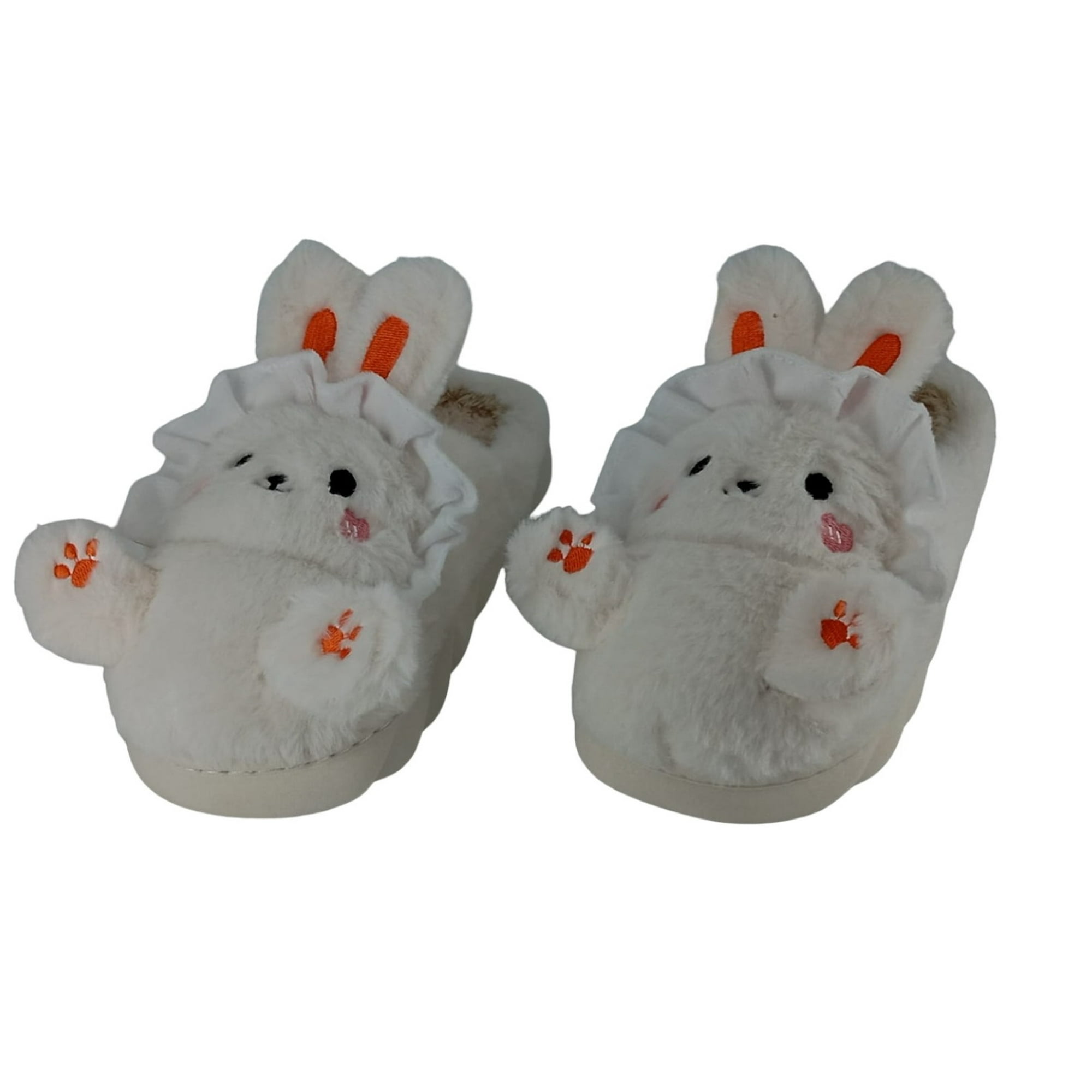El Edén - Pantuflas De Felpa Diseño De Conejo, Anime, Kawaii Color Blanco Talla 34-35